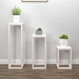Vidaxl en 3 parties support de plante ensemble de pin solide blanc