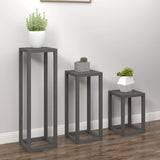 Vidaxl en 3 parties support de plante Ensemble de pin solide gris