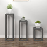 Vidaxl en 3 parties support de plante Ensemble de pin solide gris