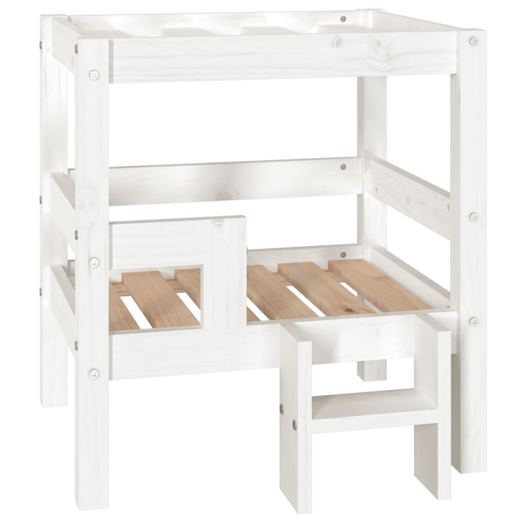 Vidaxl Dog Basket 55.5x53.5x60 cm Pine solide blanc