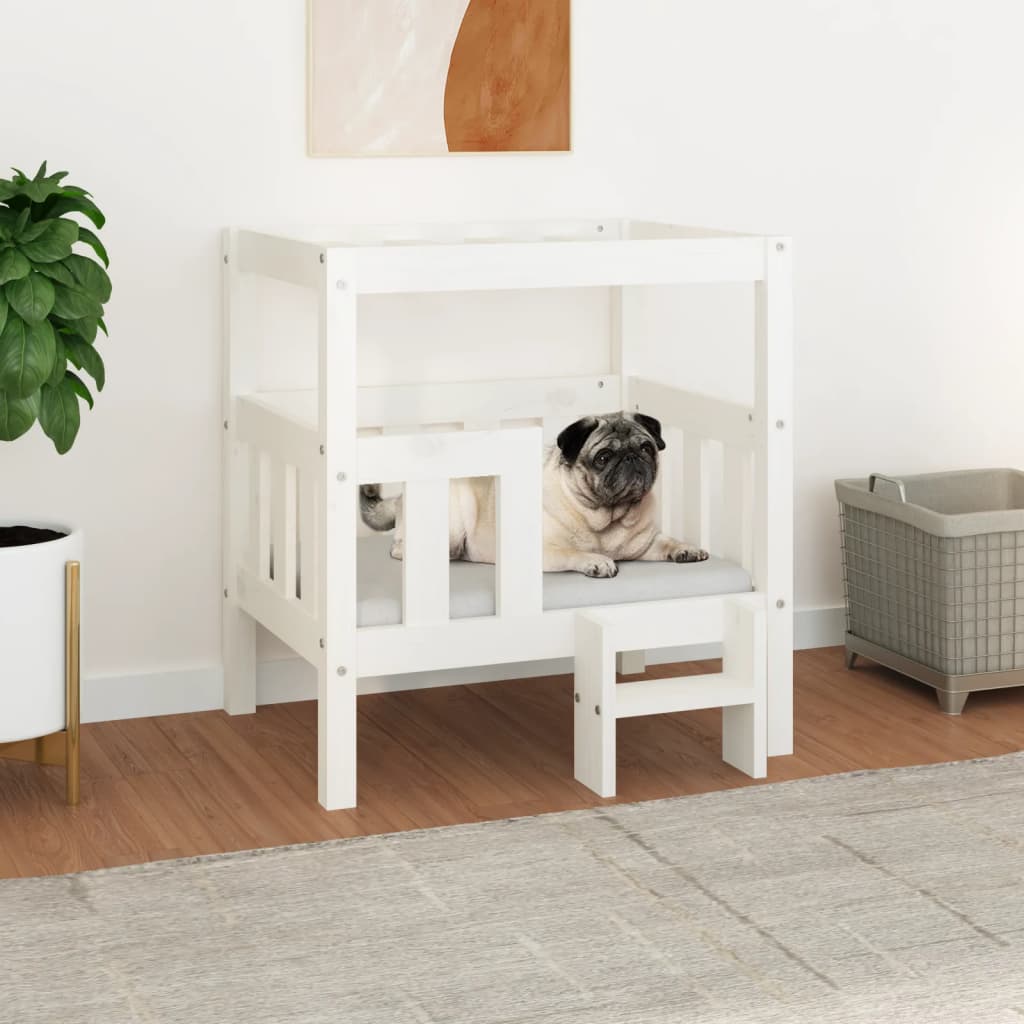 Vidaxl Dog Basket 65.5x43x70 cm Pine solide blanc