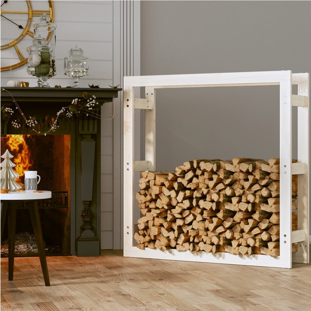 Vidaxl Fireplace Trek 100x25x100 cm Pino sólido White