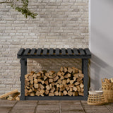 Vidaxl cheminée trek 108x64.5x77 cm gris de pin massif
