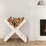 Porte-bloc de bois vidaxl 47x39.5x48 cm en pin massif blanc
