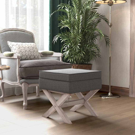 Vidaxl opbergkruk 45x45x49 cm stof donkergrijs