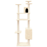 Vidaxl cat furniture with sisal scratching posts 162 cm cream -colored