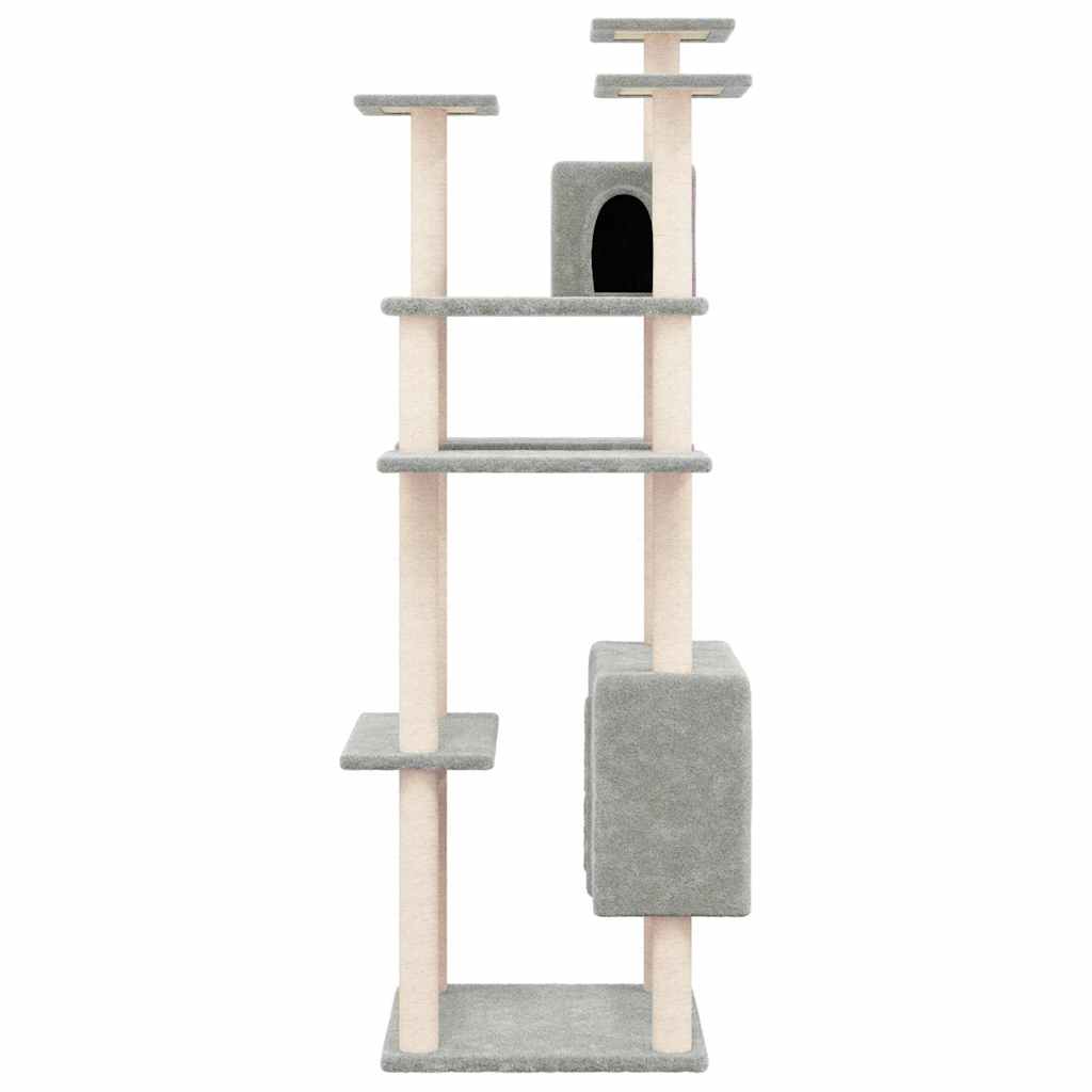 Vidaxl Cat Meubles avec Sisal Scratch Posts 162 cm Gris clair