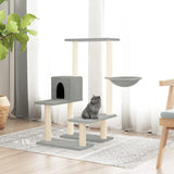 Muebles de gato de Vidaxl con postes de rascado de sisal 94.5 cm de gris claro