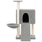 Muebles de gato de Vidaxl con postes de rascado de sisal 96 cm de gris claro