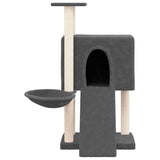 Muebles de gato de Vidaxl con postes de rascado de sisal 96 cm de gris oscuro