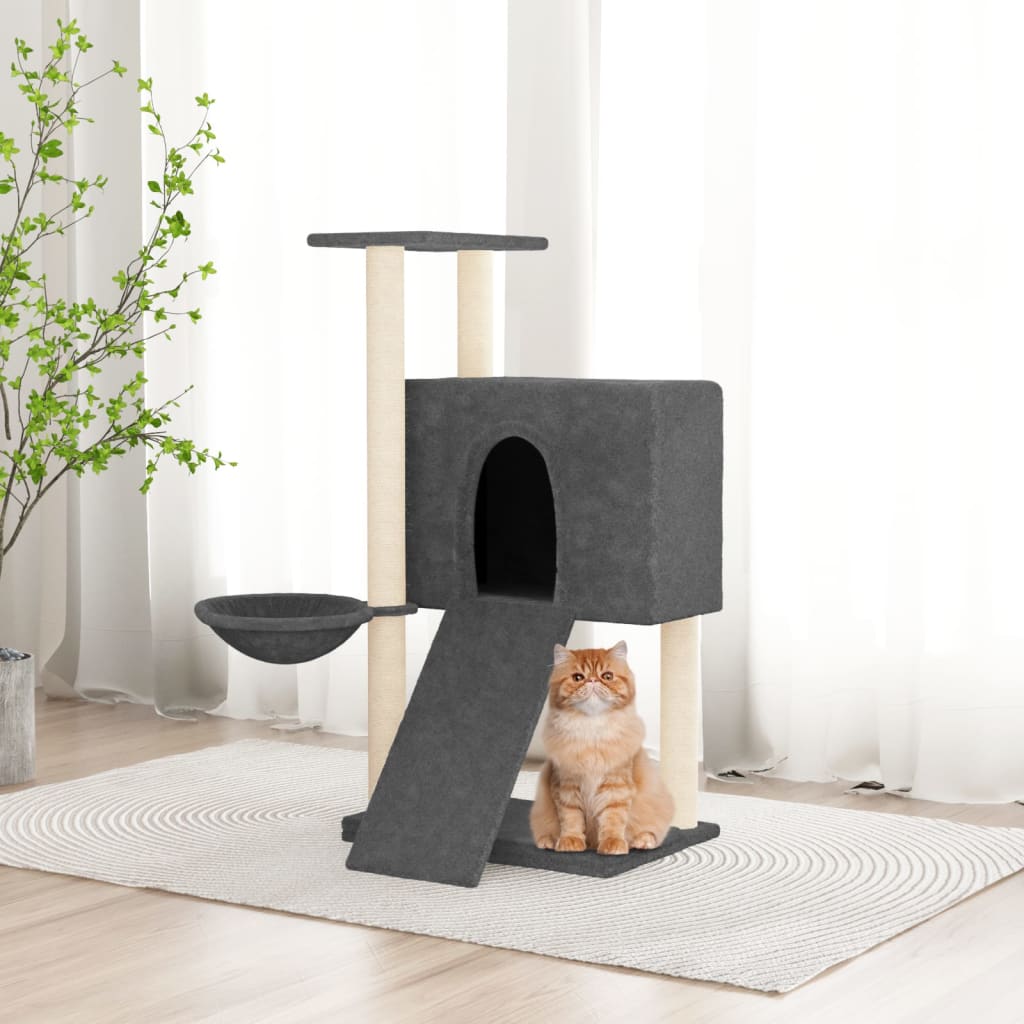 Vidaxl cat furniture with sisal scratching posts 96 cm dark gray