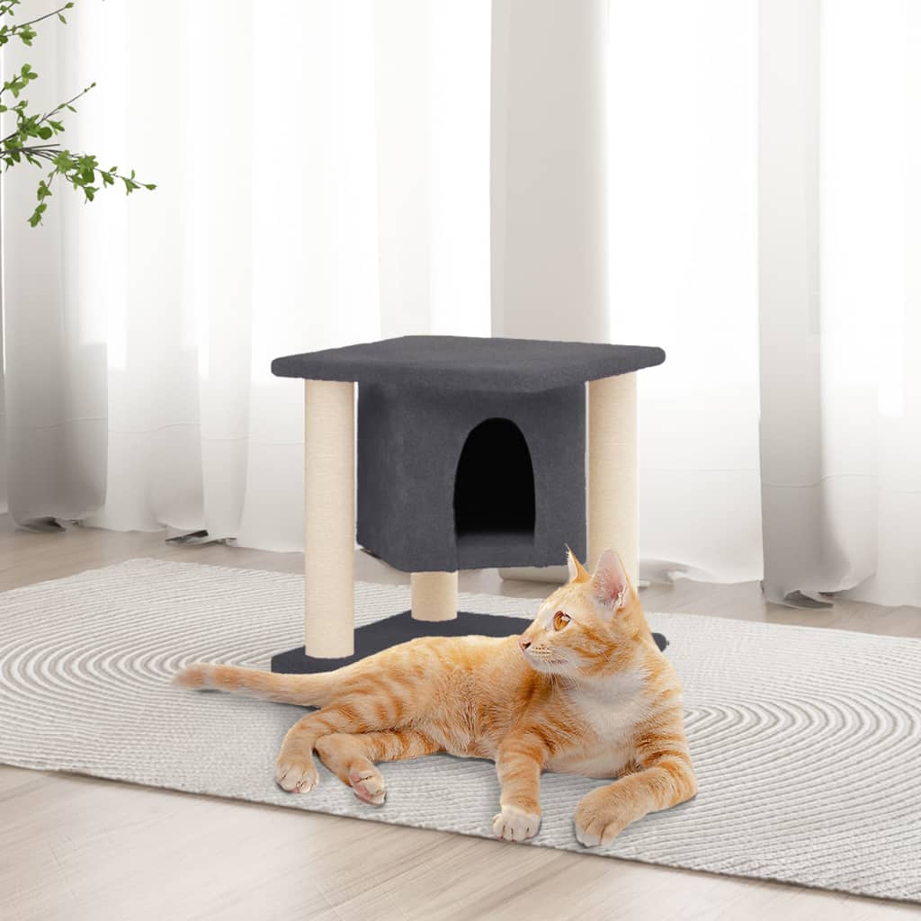 Vidaxl Cat Furniture avec Sisal Scratch Posts 37 cm Gris foncé