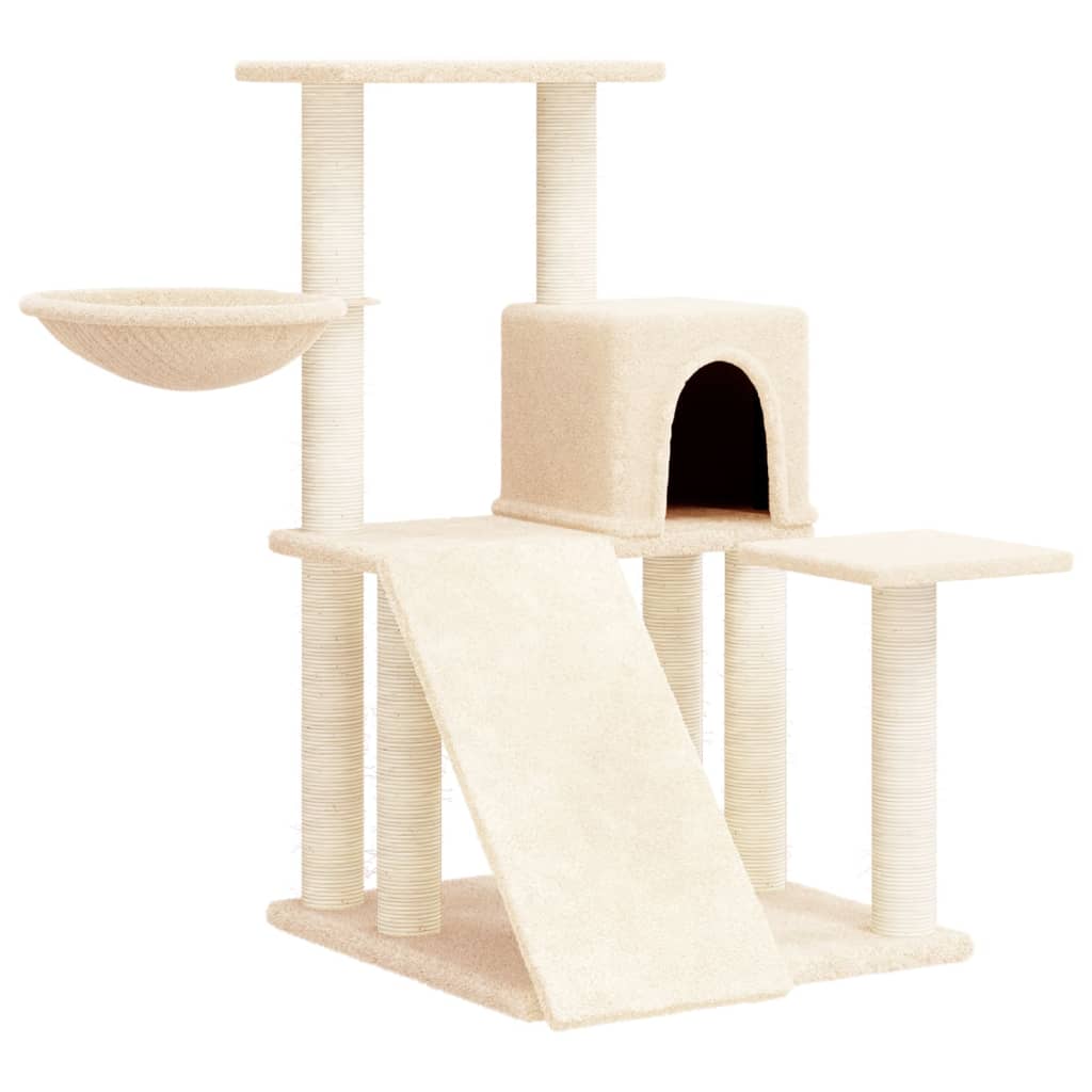 Vidaxl cat furniture with sisal scratching posts 82 cm cream -colored