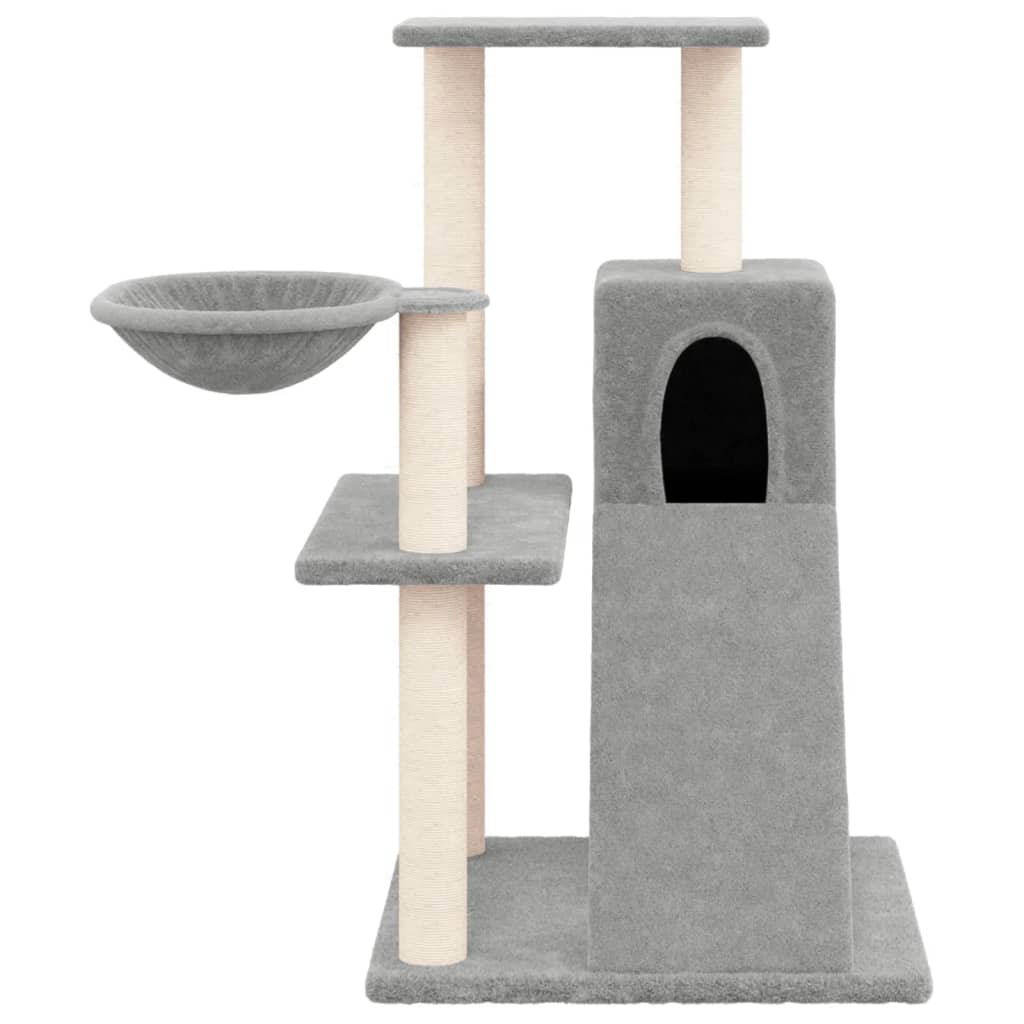 Muebles de gato de Vidaxl con postes de rascado de sisal 82 cm de gris claro