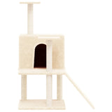 Vidaxl cat furniture with sisal scratching posts 109 cm cream -colored