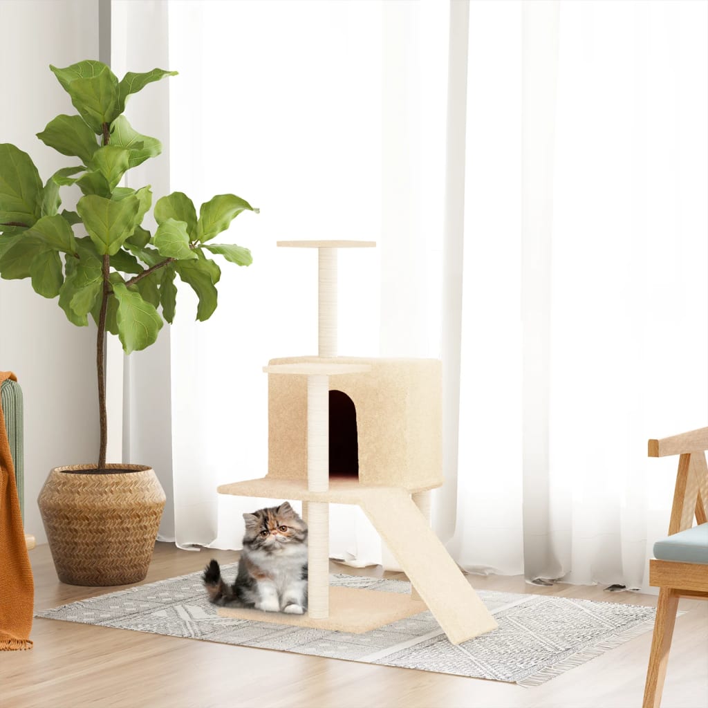 Vidaxl Cat Furniture avec Sisal Scratch Posts 109 cm Crème -Colored