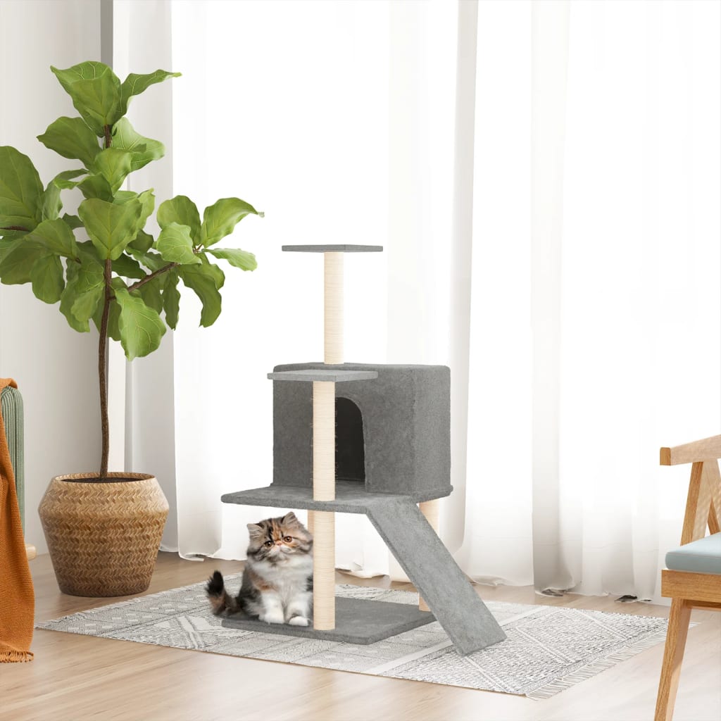 Vidaxl Cat Furniture avec Sisal Scratch Posts 109 cm Gris clair