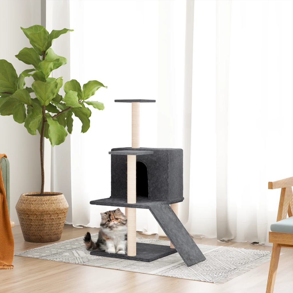 Vidaxl Cat Meubles avec Sisal Scratch Posts 109 cm Gris foncé