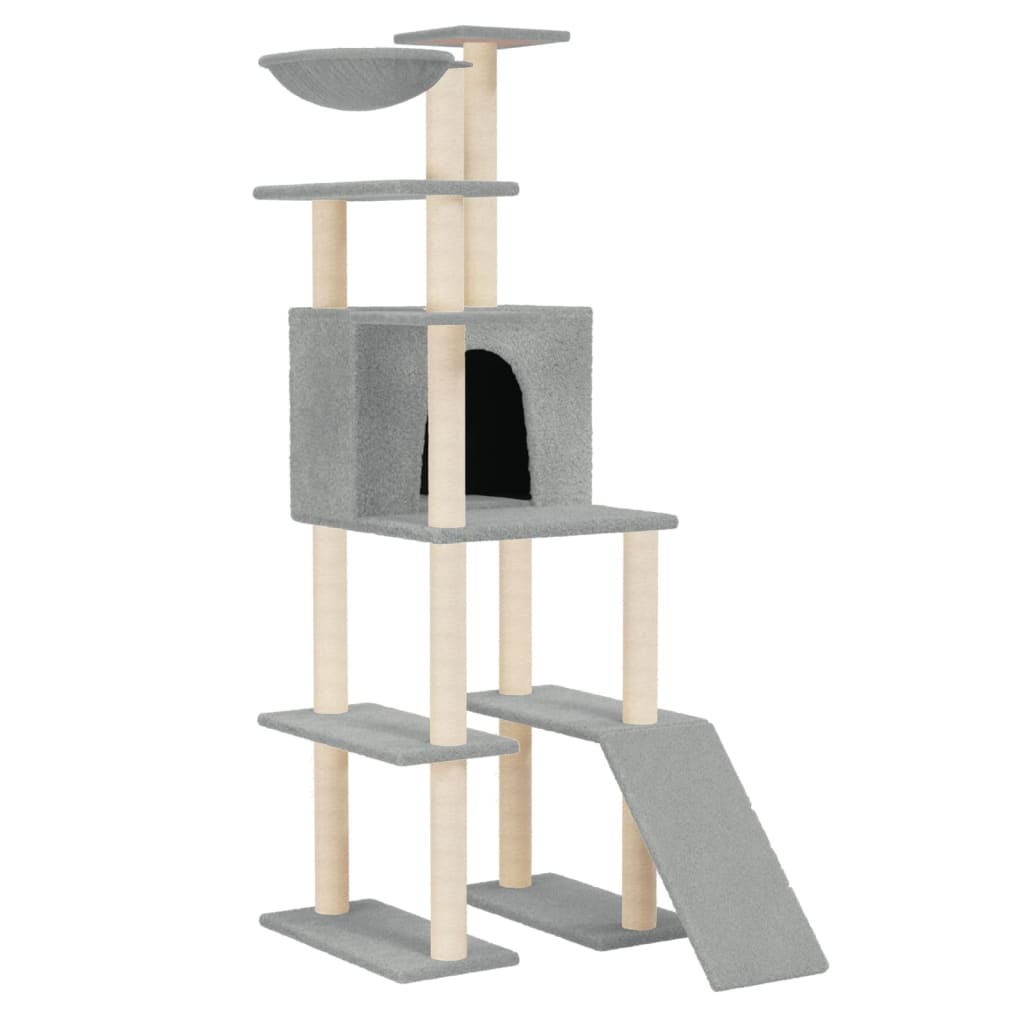 Vidaxl Cat Furniture avec Sisal Scratch Posts 166 cm Gris clair