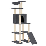 Vidaxl Cat Meubles avec Sisal Scratch Posts 166 cm Gris foncé