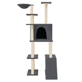 Vidaxl Cat Meubles avec Sisal Scratch Posts 166 cm Gris foncé