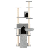 Vidaxl Cat Meubles avec Sisal Scratch Posts 154 cm Gris clair