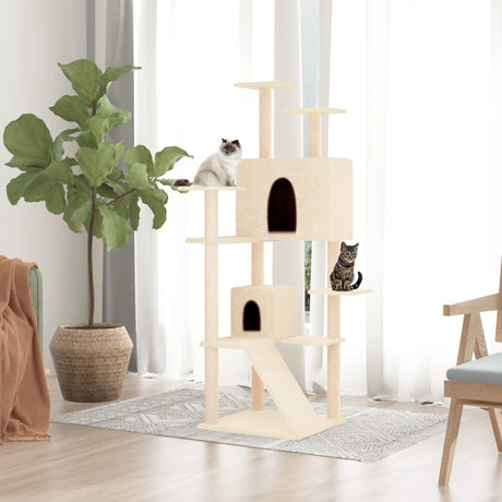 Vidaxl Cat Furniture avec Sisal Scratch Posts 153 cm Crème -Colored
