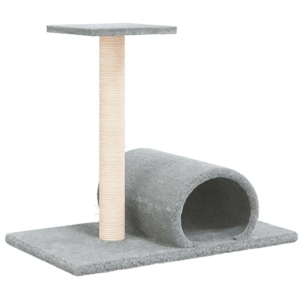 Meubles de chat vidaxl avec tunnel 60x34.5x50 cm gris clair