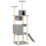 Vidaxl Cat Meubles avec Sisal Scratch Posts 168 cm Gris clair