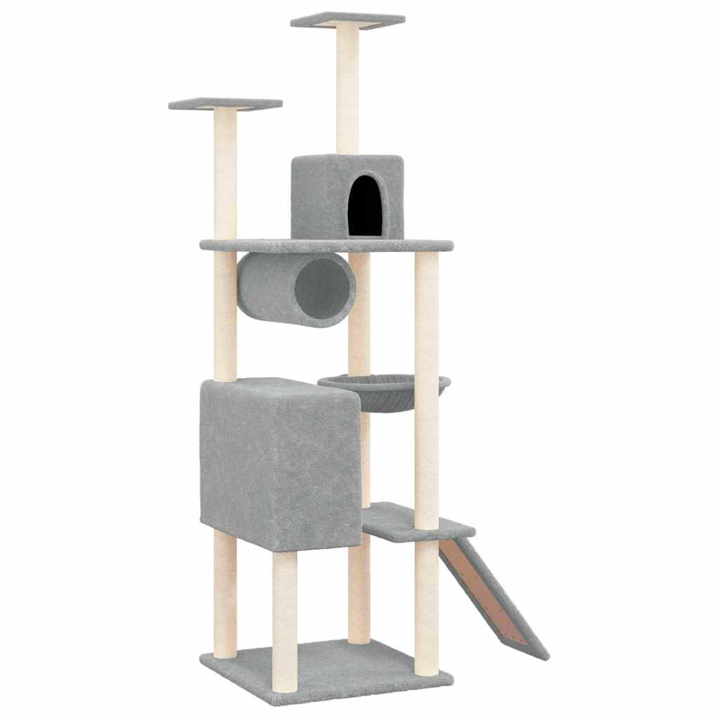Vidaxl Cat Meubles avec Sisal Scratch Posts 168 cm Gris clair