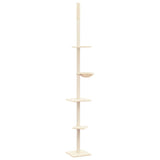 Vidaxxl meuble pour chat du sol au plafond 263,5-289,5 cm couleur crème