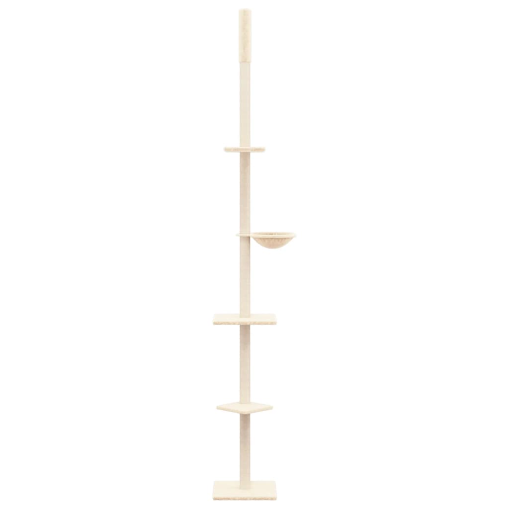 Vidaxxl meuble pour chat du sol au plafond 263,5-289,5 cm couleur crème