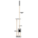 Vidaxxl meuble pour chat du sol au plafond 258,5-284,5 cm gris clair