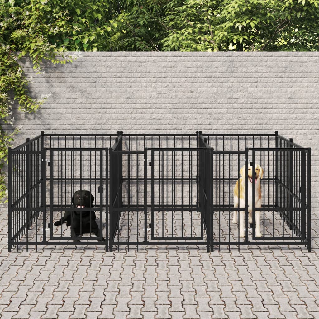 Vidaxl dog kennel for outside 5.63 m² steel