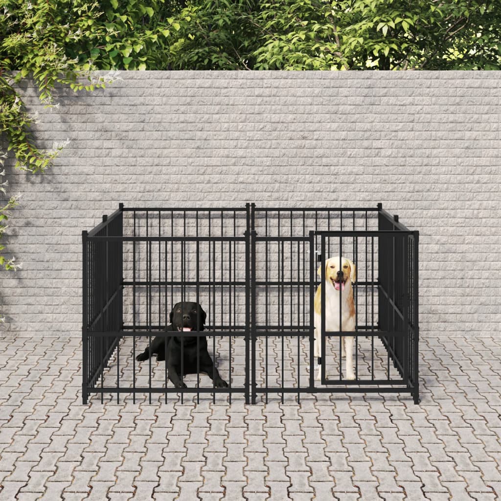 Vidaxl dog kennel for outside 3.75 m² steel