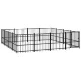 Vidaxl hundekennel for utenfor 15,05 m² stål