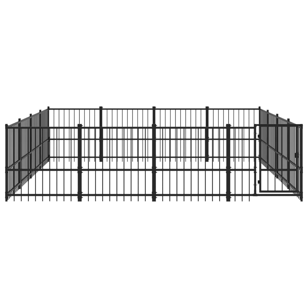 Vidaxl hundekennel for utenfor 15,05 m² stål