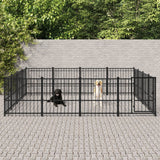 Vidaxl hundekennel for utenfor 15,05 m² stål