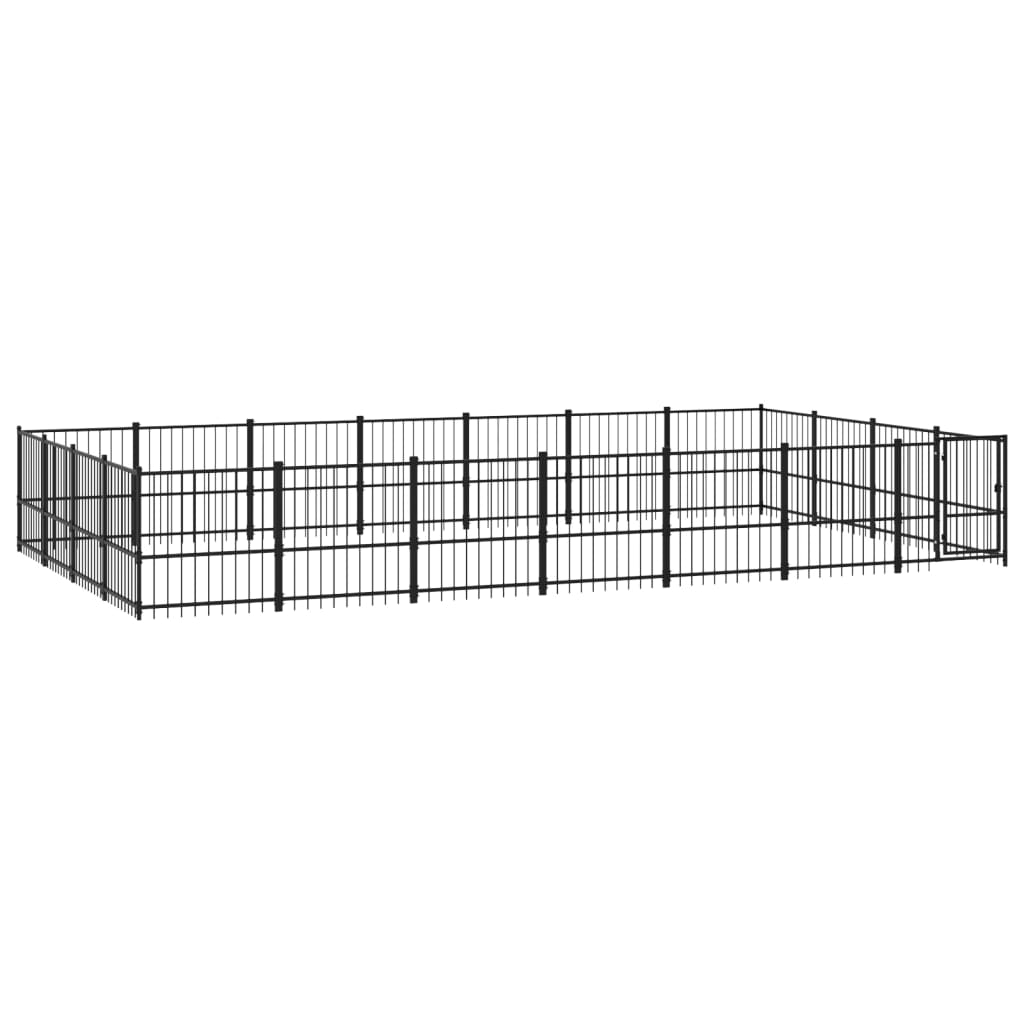 Vidaxl Chien Kennel pour l'extérieur de 26,35 m² d'acier