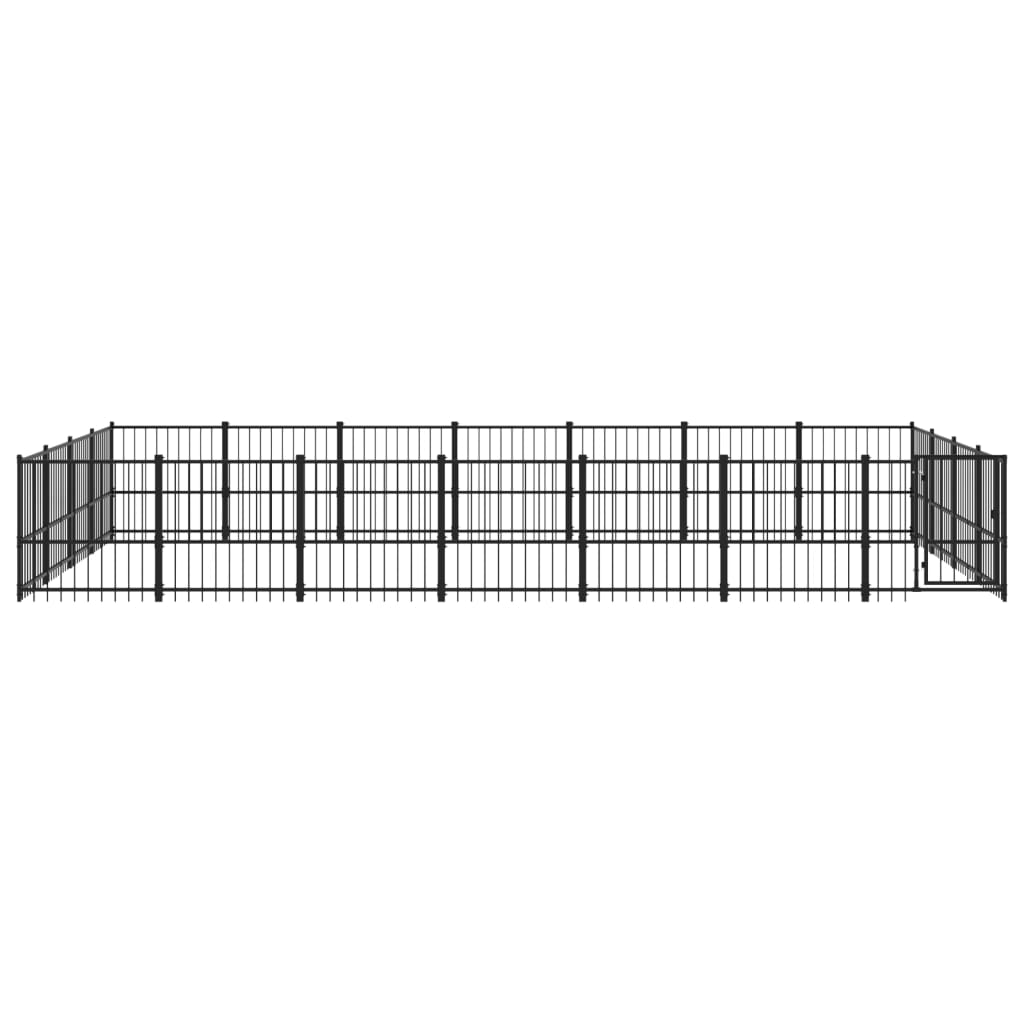 Vidaxl Chien Kennel pour l'extérieur de 26,35 m² d'acier