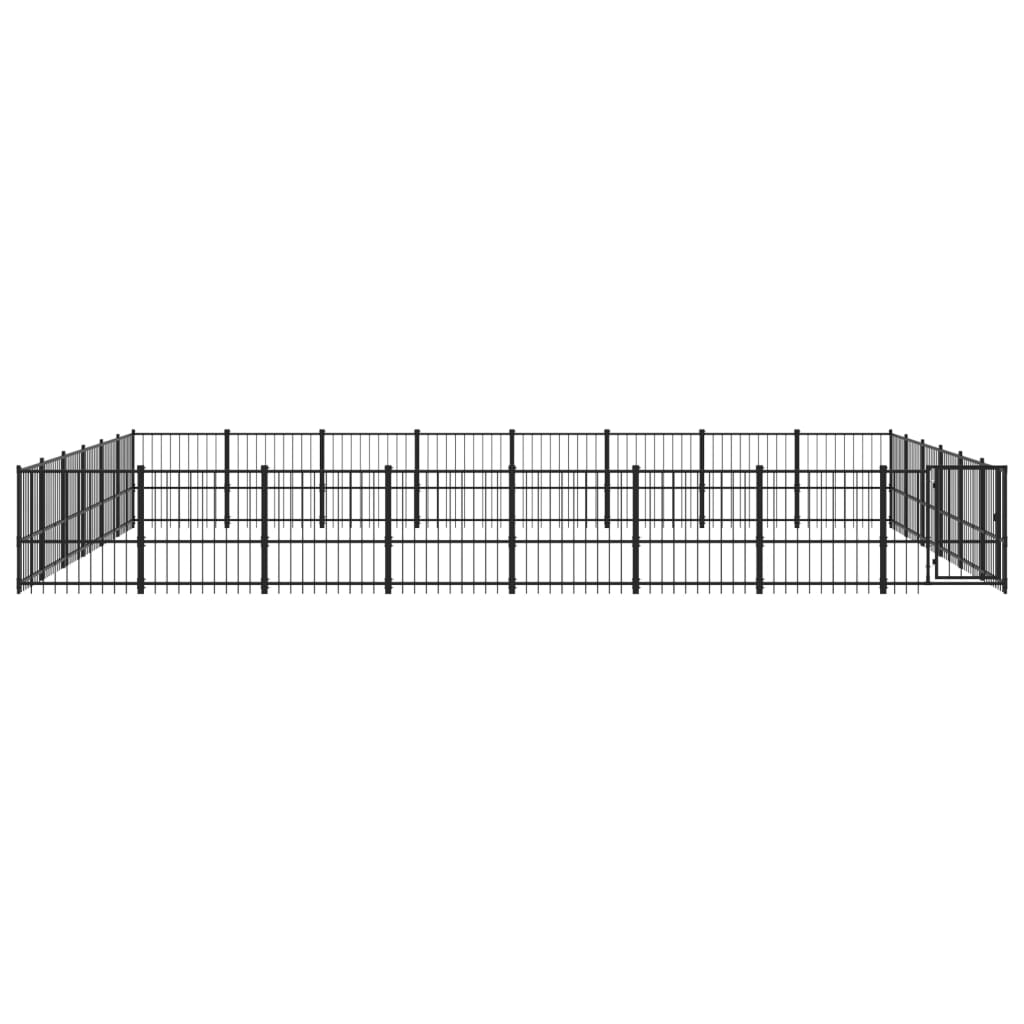 VidaXL dog kennel for outside 45.16 m² steel