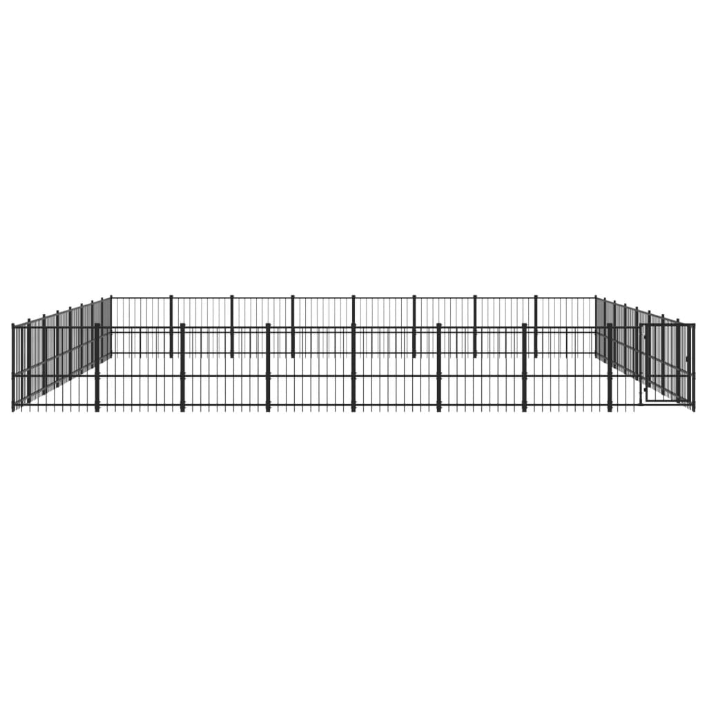 Vidaxl -Hundezwinger für äußere 60,22 m² Stahl