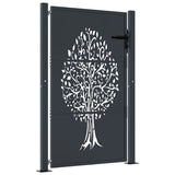 Vidaxl poort 105x130 cm avec arbre conception en acier anthracite -colored
