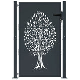 Vidaxl poort 105x130 cm avec arbre conception en acier anthracite -colored