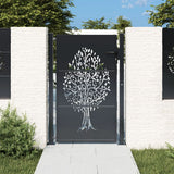 Vidaxl poort 105x130 cm avec arbre conception en acier anthracite -colored