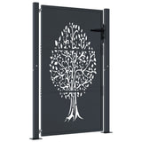 Vidaxl poort 105x155 cm avec arbre conception en acier anthracite -colored