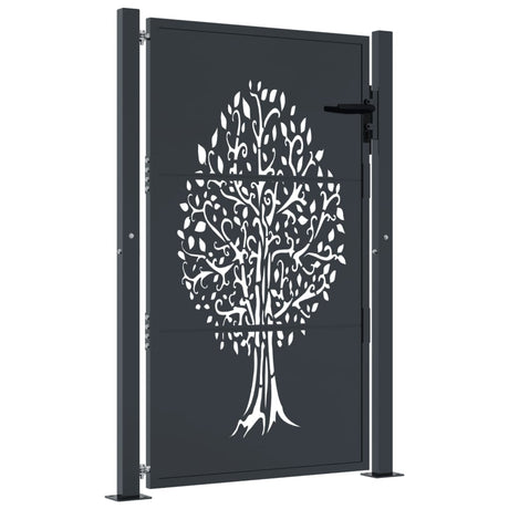 Vidaxl poort 105x155 cm avec arbre conception en acier anthracite -colored