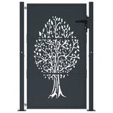 Vidaxl poort 105x155 cm avec arbre conception en acier anthracite -colored