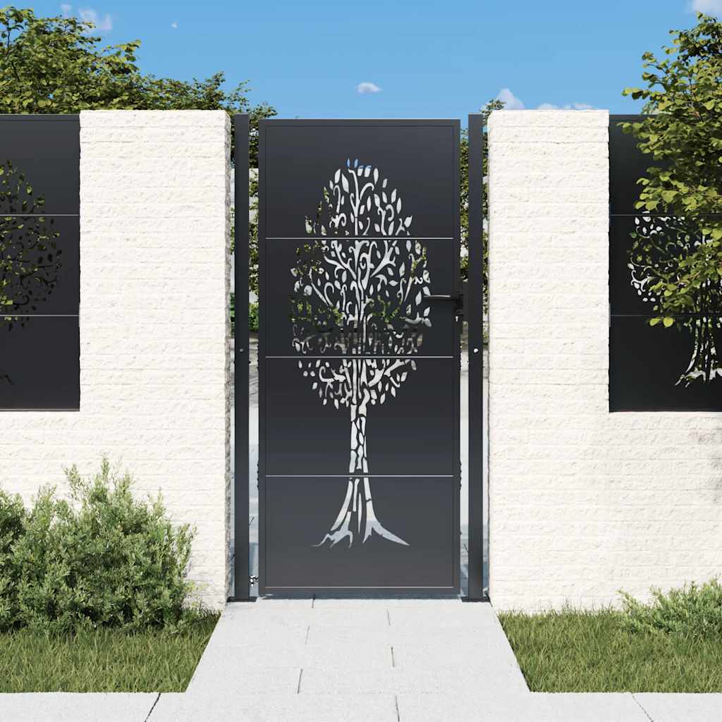 Port vidaxl 105x180 cm avec arbre conception en acier anthracite -colored