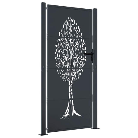 Port vidaxl 105x205 cm avec arbre conception en acier anthracite -colored